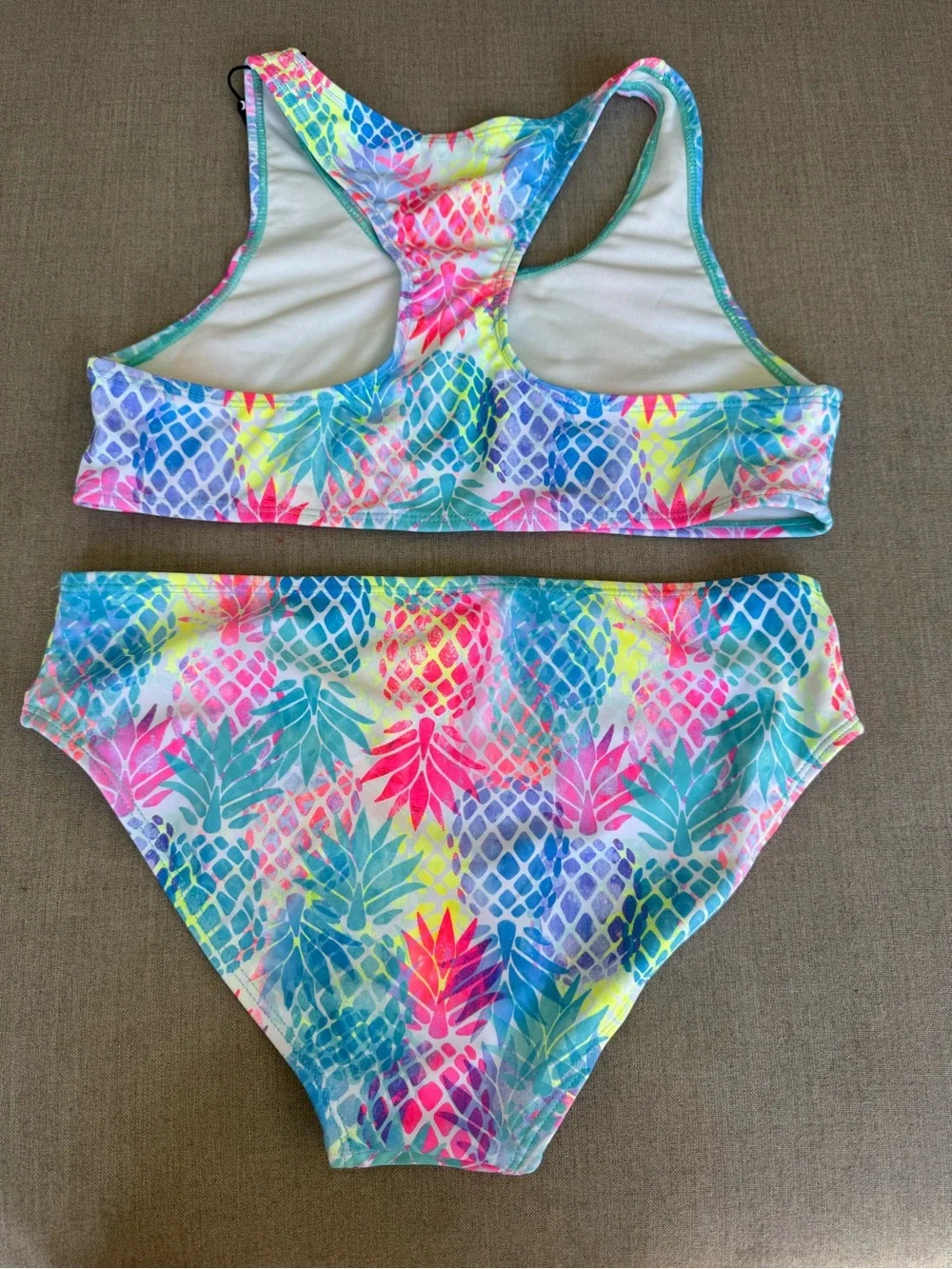 Hurley, Pineapple Print, Two-Piece, Swim Set, Size L 12/14